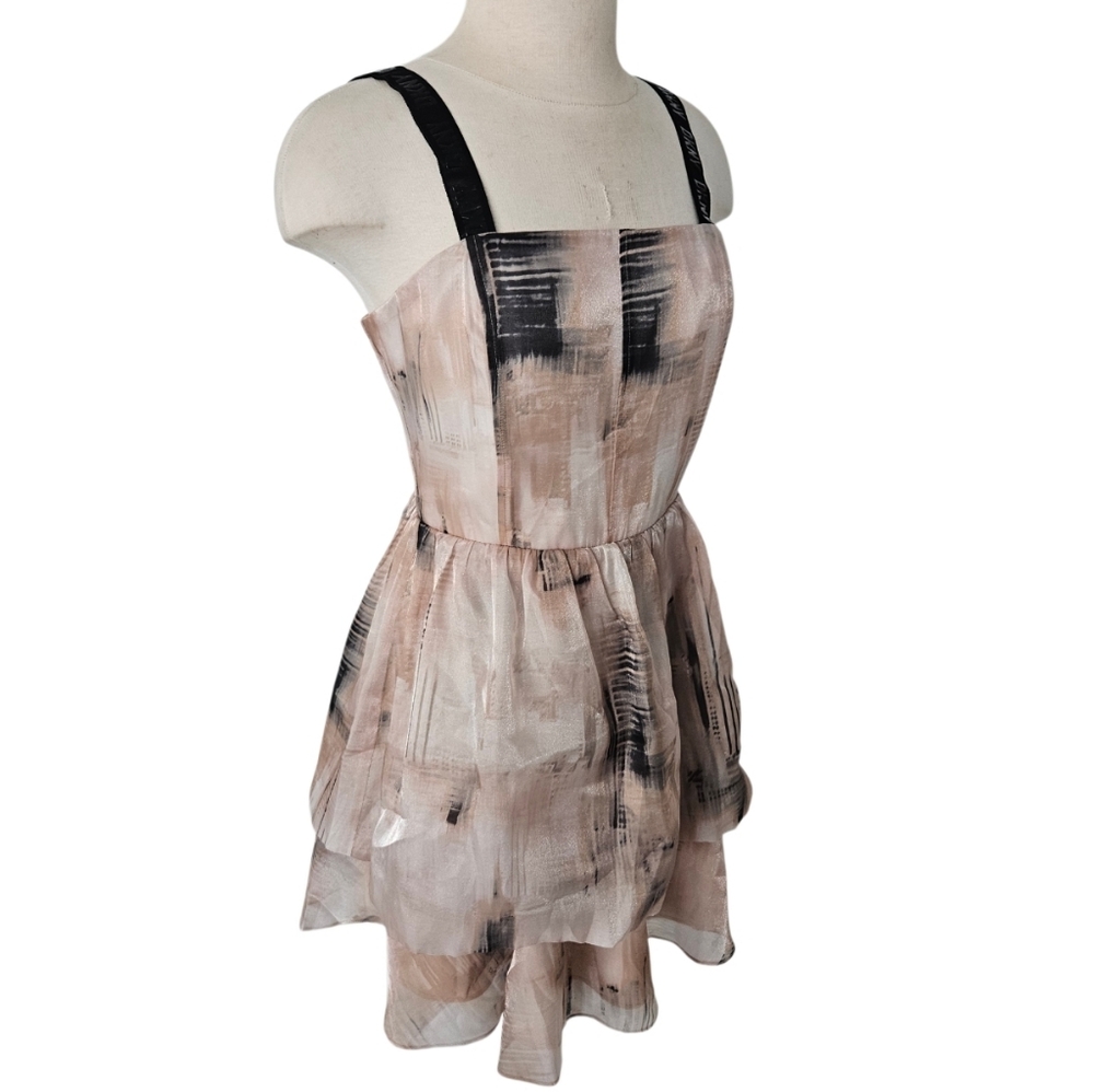 NWT DKNY Abstract Layered Mini Dress - Organza Gorset - Picture 12 of 13